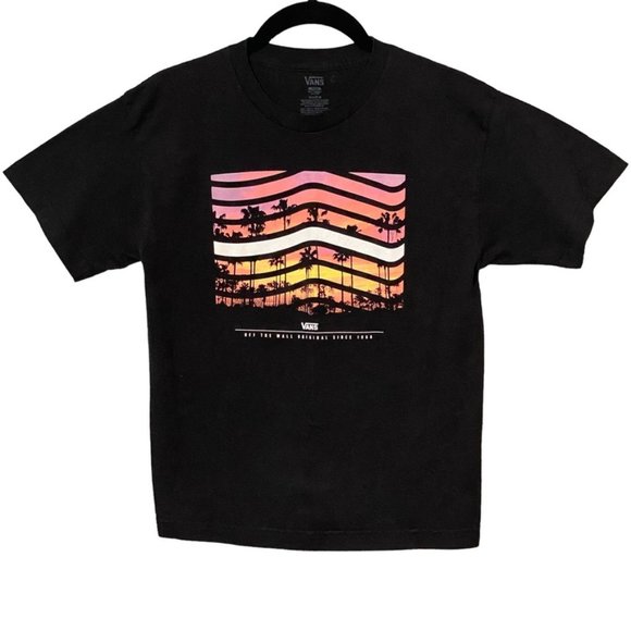 VANS Off The Wall Graphic T-Shirt Palm Trees Sunset Size Medium - Picture 1 of 8